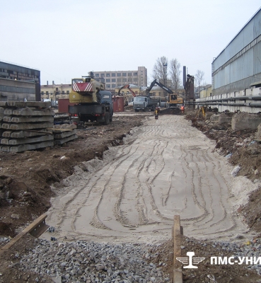 Строительство железнодорожного пути (подготовка основания) ЗАО «Нева Металл», 2009