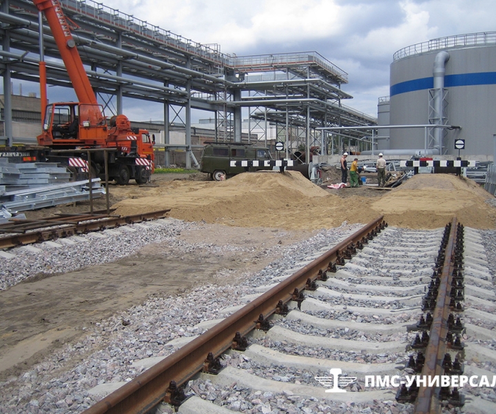 Строительство железнодорожного пути (Тупиковые упоры) ОАО «ТГК-1» ТЭЦ-14, 2015 г.